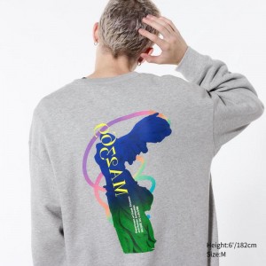 Uniqlo Louvre Archive UT Graphic Men Sweatshirt Grey US | LVKH-82061