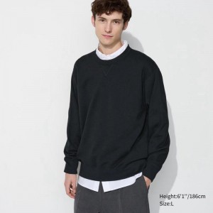 Uniqlo Men Sweatshirt Black US | ANKQ-21305