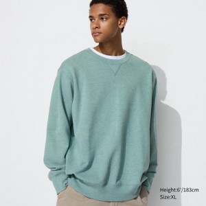 Uniqlo Men Sweatshirt Green US | HWMP-60721