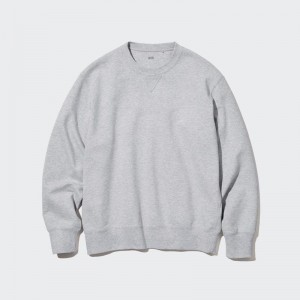 Uniqlo Men Sweatshirt Grey US | NJYX-89530