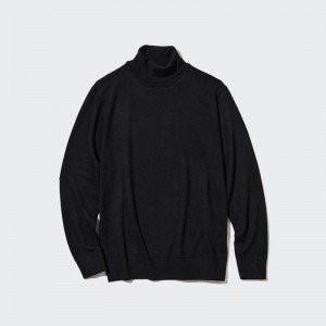 Uniqlo Merino Men Jumper Black US | OAXZ-30687