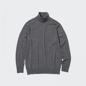 Uniqlo Merino Men Jumper Grey US | UGDN-93518