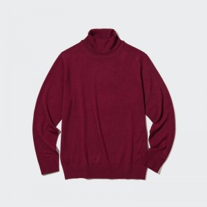 Uniqlo Merino Men Jumper Red US | QDLY-74603