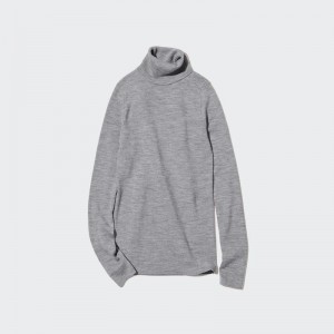 Uniqlo Merino Ribbed Women Jumper Grey US | PRSJ-58932