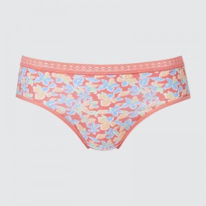 Uniqlo Mid Rise (Flowers) Women Briefs Pink US | KDAB-12530