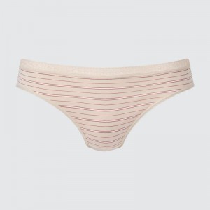 Uniqlo Mid Rise (Stripe) Women Briefs Beige US | HZIC-74092