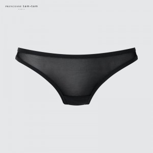 Uniqlo Midi Knickers (Mesh, Print) Women Underwear Black US | MIEG-48276