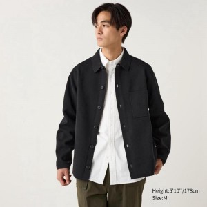 Uniqlo Milano Ribbed Collar Men Cardigan Black US | LZFU-67928