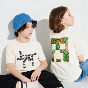 Uniqlo Minecraft UT Graphic Kids' T-Shirt Off White US | SNIR-72941