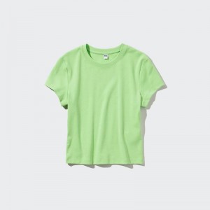 Uniqlo Mini Women T-Shirts Green US | ZHCK-28065