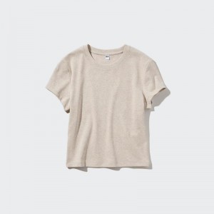 Uniqlo Mini Women T-Shirts Natural US | WYDM-71583