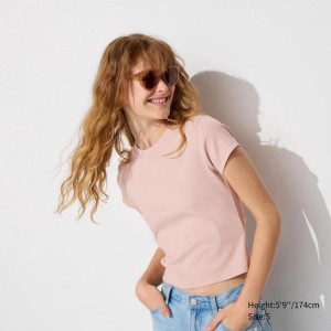 Uniqlo Mini Women T-Shirts Pink US | VLXA-75842