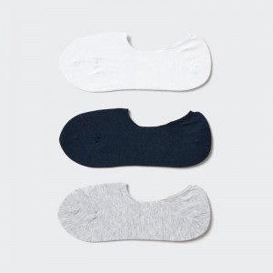 Uniqlo No-Show (3 Pairs) Women Socks Tights Off White US | OLTA-82147