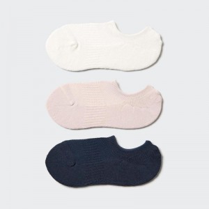 Uniqlo No-Show (3 Pairs) Women Socks Tights Off White US | ADPC-85709