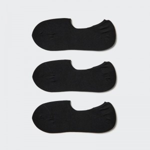 Uniqlo No-Show (3 Pairs) Women Socks Tights Black US | EKXM-37184