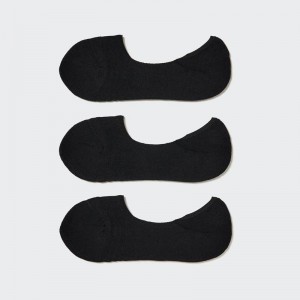 Uniqlo No-Show (Pile, 3 Pairs) Women Socks Tights Black US | NPYT-64507