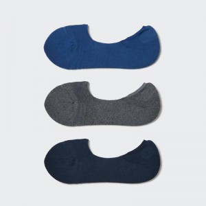 Uniqlo No-Show (Pile, 3 Pairs) Women Socks Tights Blue US | LERY-98237