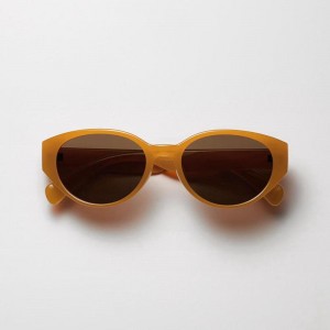 Uniqlo Oval Cat Men Sunglasses Brown US | IJDL-45718