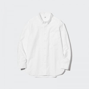 Uniqlo Oxford Men Shirts Off White US | YXTH-20785