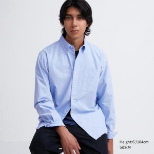 Uniqlo Oxford (Regular Fit) Men Shirts Blue US | AOWB-59420