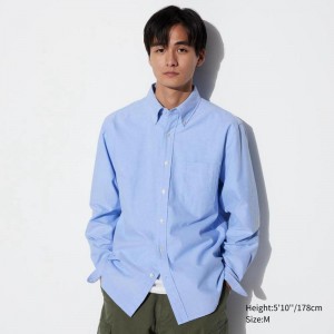 Uniqlo Oxford (Regular Fit) Men Shirts Blue US | EYRQ-57913