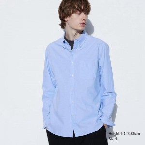 Uniqlo Oxford (Slim Fit) Men Shirts Blue US | BAOZ-61754