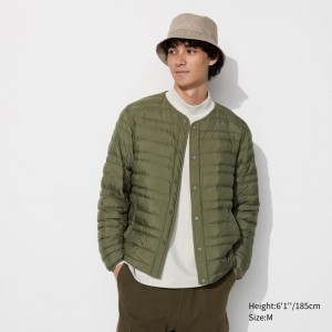 Uniqlo PUFFERTECH Compact Men Jackets Olive US | AZIW-58479