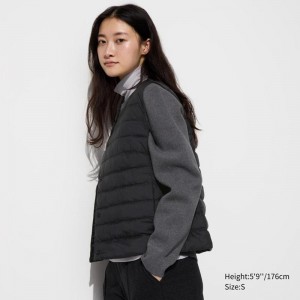 Uniqlo PUFFERTECH Compact Women Vest Black US | IHFU-41729