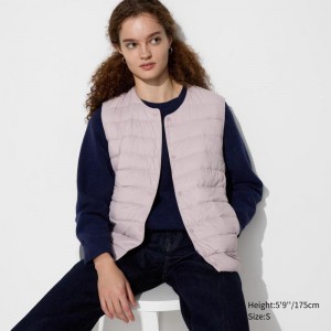 Uniqlo PUFFERTECH Compact Women Vest Light Purple US | TVHQ-18297