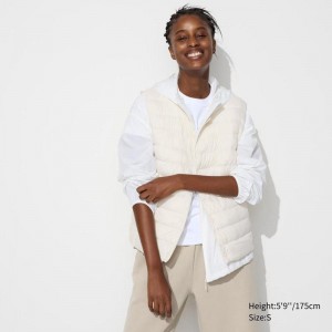 Uniqlo PUFFERTECH Compact Women Vest Off White US | SXWQ-08792