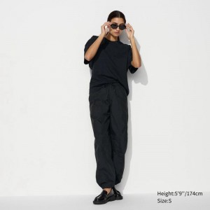 Uniqlo Parachute (Long) Women Trousers Black US | OYHX-08467