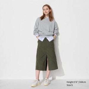 Uniqlo Parachute Women Skirts Dark Green US | YUON-06283