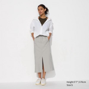 Uniqlo Parachute Women Skirts Light Grey US | JQEN-67310