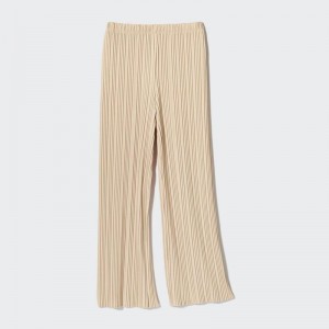 Uniqlo Pleated Straight Women Trousers Beige US | UWVL-90638