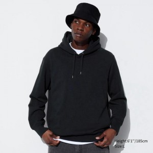 Uniqlo Pullover Men Hoodie Black US | AZTM-48629