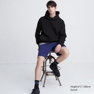 Uniqlo Pullover Men Hoodie Black US | VJUA-74328