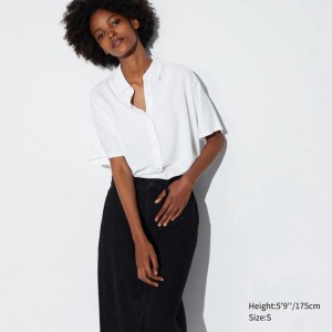 Uniqlo Rayon Women Blouse White US | RSGX-81740