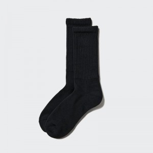 Uniqlo Relaxed (Pile) Men Socks Black US | DCWL-21476