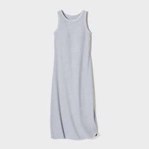 Uniqlo Ribbed (Sleeveless) Women Dress Grey US | RGBD-64501