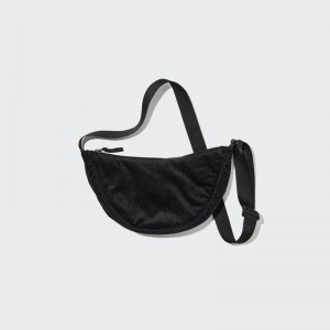 Uniqlo Round Mini (Corduroy) Men Shoulder Bag Black US | AUNG-32907