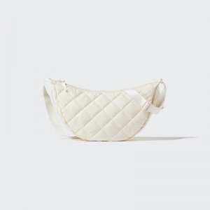 Uniqlo Round (Quilted) Women Shoulder Bag Off White US | MIYA-74825