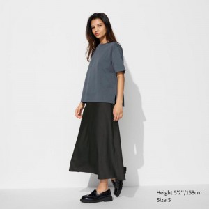 Uniqlo Satin (Short) Women Skirts Black US | BTJV-68053