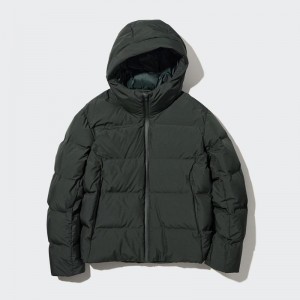 Uniqlo Seamless Down (3D Cut) Men Parka Dark Green US | UYRM-06974