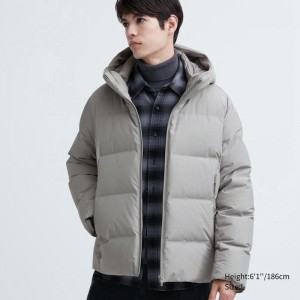 Uniqlo Seamless Down (3D Cut) Men Parka Light Grey US | XVCI-96745