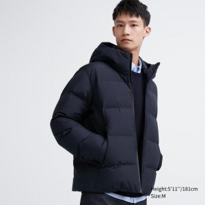 Uniqlo Seamless Down (3D Cut) Men Parka Navy US | CSQA-52761