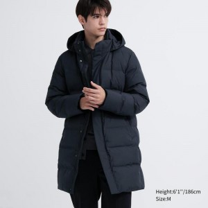 Uniqlo Seamless Down Men Coat Navy US | GUTE-24196