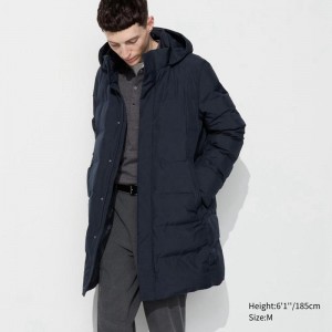 Uniqlo Seamless Down Men Coat Navy US | UMTW-15942