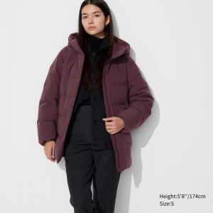 Uniqlo Seamless Down Short Women Coats Wine US | YMWB-69247