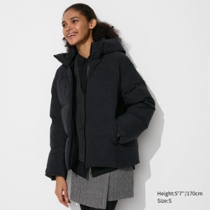 Uniqlo Seamless Down Women Parka Black US | SAXR-42813