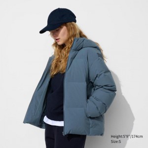 Uniqlo Seamless Down Women Parka Blue US | LMJQ-67295